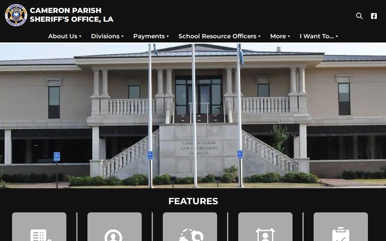 Cameron Parish sheriff website navigation for warrant records